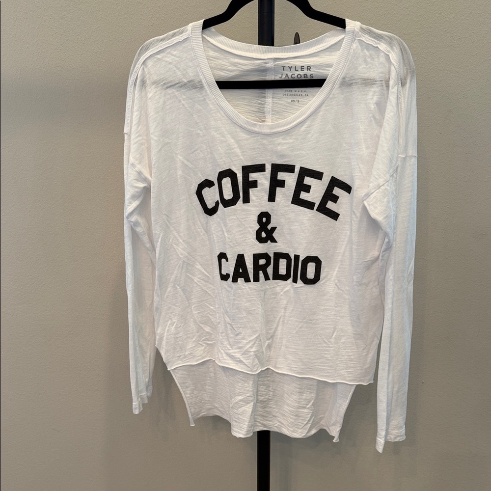 Feel The Piece White Long Sleeve Top with Black Print